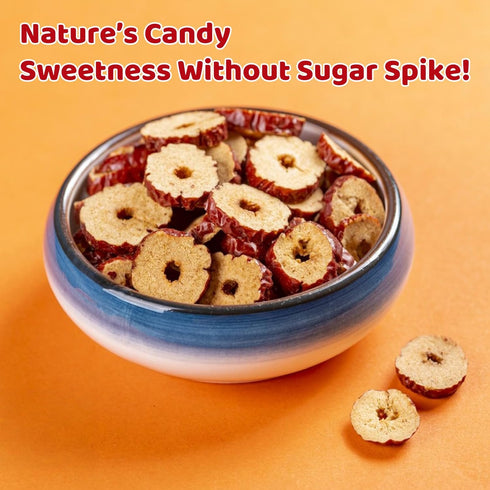 WJDDMGO 1.1lb/500g oz Pure Jujube Product, Dried Red Dates Slices, Pitted Seedless Sweet Crispy Dates, for Brewing Tea