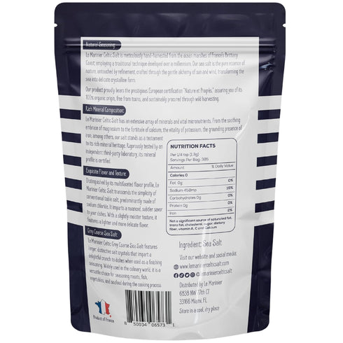 1.1lb 18oz Pack 2. 100% (1.1lb Pack 2) Le Marinier Celtic Salt Organic Grey Coarse, - of Mineral Rich Unrefined French