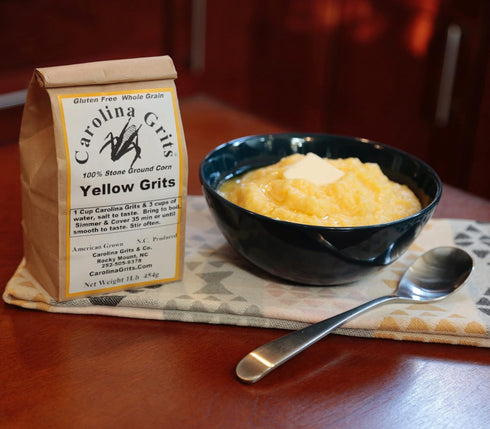 1 Pack (1 Carolina Grits Company Traditionally Stone Ground Yellow Grits, non-GMO, Whole Grain and Gluten Free (Yellow