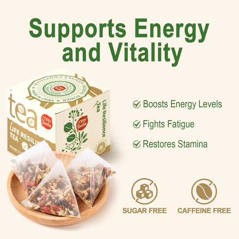 7 Count 7 (70g, 10g/bag) MAX FOODIE Life Resilience Tea, Rose Black Goji Berry Blend, Tea Bags, Natural Herbal Energy