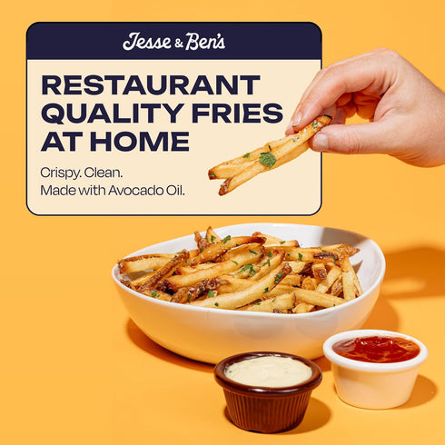 Frozen 3 Jesse & Ben's Classic Sea Salt Fries, Made with Avocado Oil, Gluten-Free, Non-GMO, Vegan Potatoes, Healthy