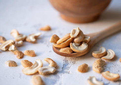 2 Food to Live - Dry Roasted Cashew Pieces with Himalayan Salt, Pounds - Oven Roasted Nuts, Lightly Salted, No Oil