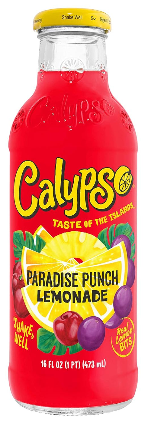 6 Pack, 16 Oz (Pack 12) Calypso Lemonade, Flavor Variety Made with Real Fruit, Fl Glass Bottles