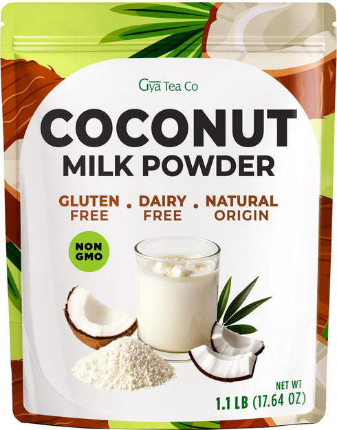 Set 2x1.1 Lb Gya Tea Co Coconut Milk Powder & Ashwagandha Powder - Plant-Based, Non-GMO, Filler-Free - For Smoothies