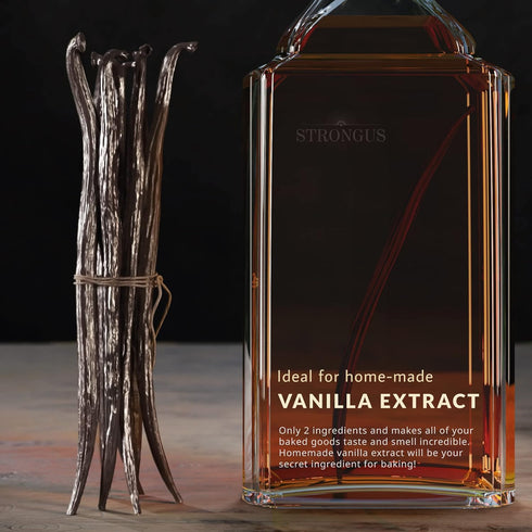 12 12-Pack Large Tahitian Vanilla Beans - Vacuum Sealed Grade A Vanilla Pods - Rich, Creamy Flavor & Aroma