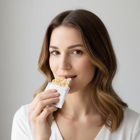 (12 25g) Rawmantic Vanilla Truffle Mini Bars x Blend of Vanilla, Vegan White Chocolate, Dates, Pea Protein Powder