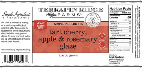 12 oz (Pack 2) Tart Cherry, Apple & Rosemary Glaze Sweet & Savory Sauce for Meat, Veggies & Holiday Dishes, Gluten