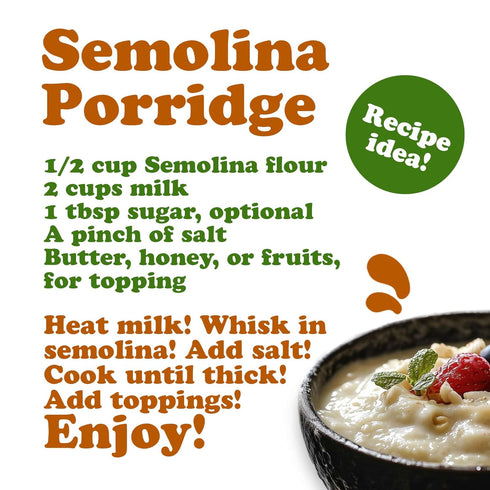 2 Food to Live Organic Italian Semolina Flour, Pounds - Premium Durum Wheat, Perfect for Pasta and Pizza Dough, Ideal