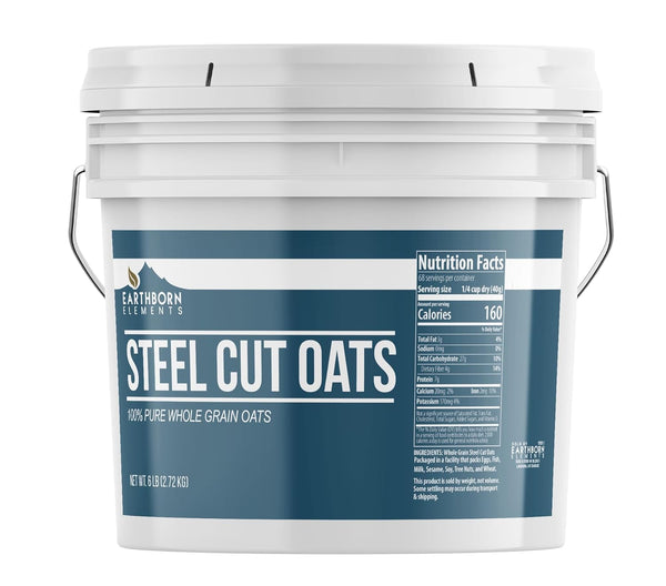 Earthborn Elements Steel Cut Oats (1 Gallon), Also Called Irish Oatmeal, Breakfast,