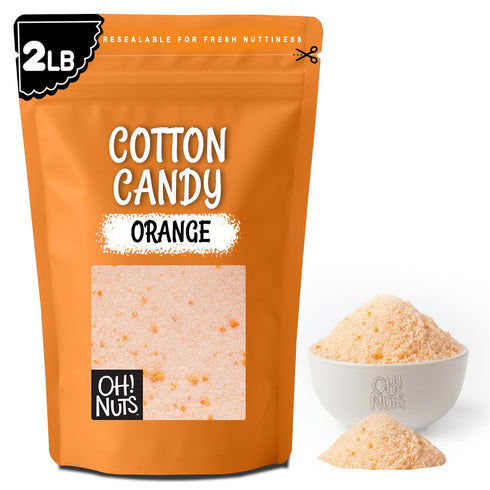 Oh! Nuts Fresh Cotton Candy Sugar Floss - Orange Flavor- 2 LB