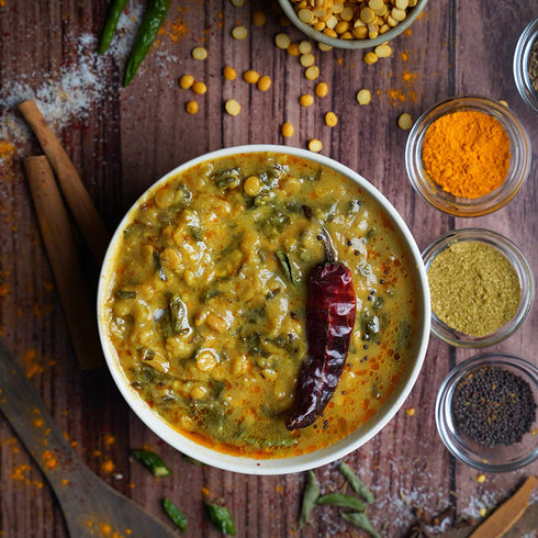 1932, Pack 10 Ashoka All-Natural Entrees Vegan Spinach and Lentils, Microwave Friendly Meals, Authentic Indian Dal