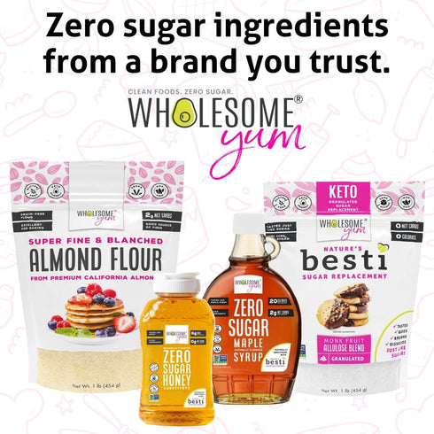 Wholesome Yum Premium Fine Blanched Almond Flour for Baking & More, Low Carb, Gluten Free, 16 oz