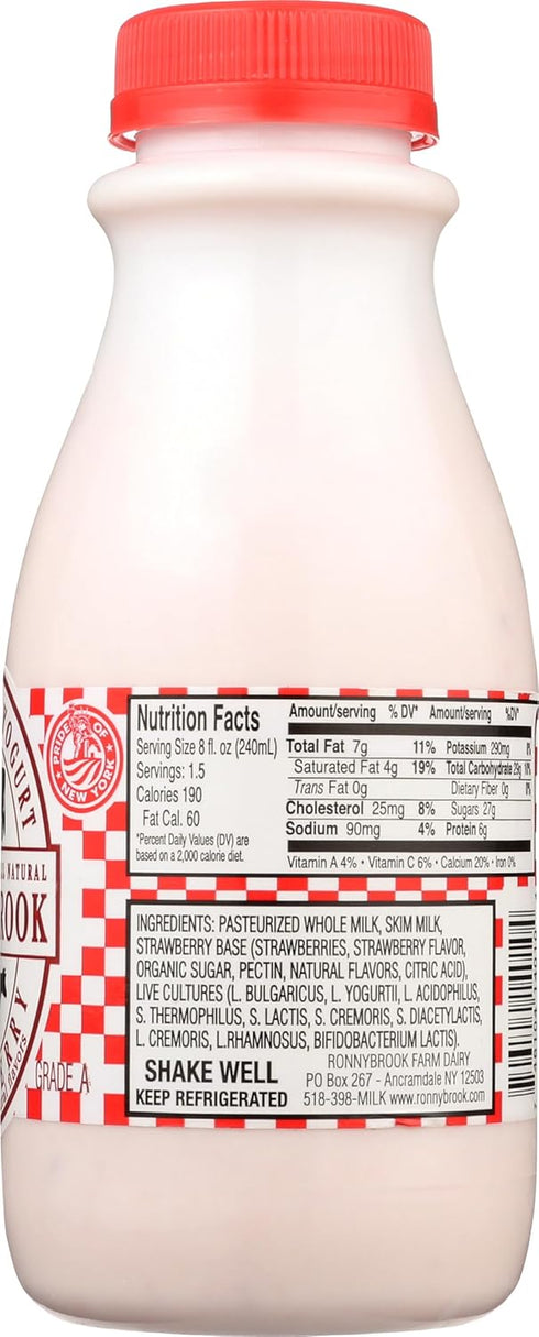 RONNY BROOK 12 RONNYBROOK FARM DAIRY Strawberry Drinkable Yogurt, FZ