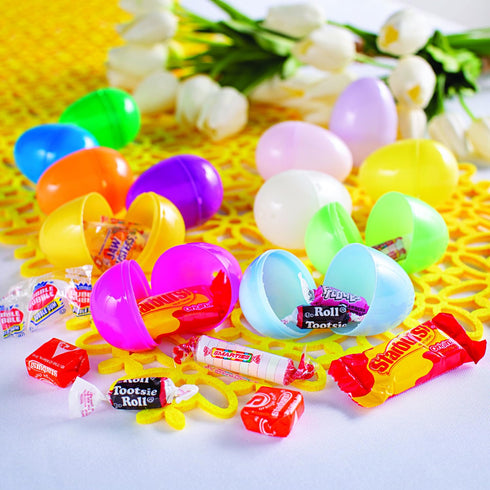 24 Pack Fun Express Candy Filled Easter Eggs Bulk - Pre-Filled Plastic Easter Eggs with Chocolate Candy Inside | Pastel