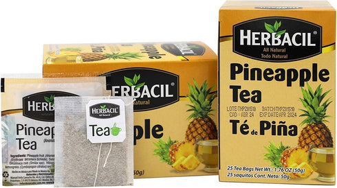 2-Pack 25 (50 1.76 oz Herbacil Pineapple Tea, Herbal Blend with Dehydrated Pineapple Fruit, Caffeine-Free, All Natural