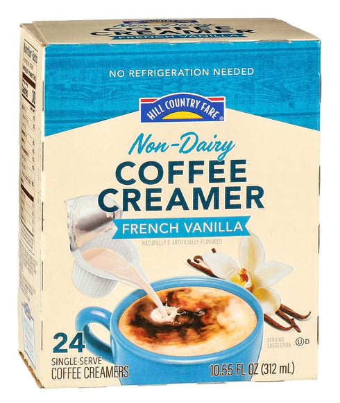 HEB 3 Pack Country Cups(24 Vanilla/24 Hazelnut/24 72--- Hill Fare Non-Dairy Coffee Creamer Single Serve French