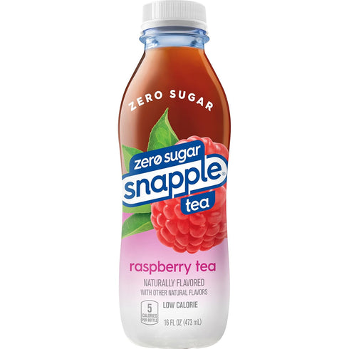 16 oz Pack 12 Snapple Zero Sugar Raspberry Tea, fl recycled plastic bottle