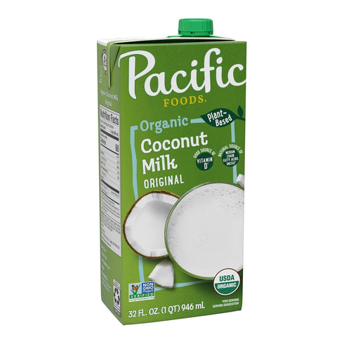 Pacific Foods Original Organic Coconut Milk, Plant Based Milk, 32 oz Carton