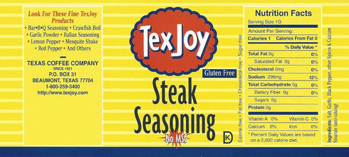 TexJoy 32 2 Pack (64 4 Steak Seasoning No MSG Ounce Total Ounces, Pounds of Goodness)