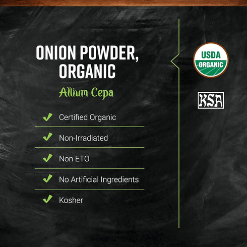 16 (Pack 1) Frontier Co-op Organic White Onion Powder, Kosher, Bulk Spice, Seasoning Jar Refill, Restaurant Supply |