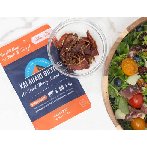 Pack 2oz (Pack 4), Variety Kalahari Biltong, Air-Dried Thinly Sliced Beef, of Sugar Free, Gluten Free, Keto & Paleo