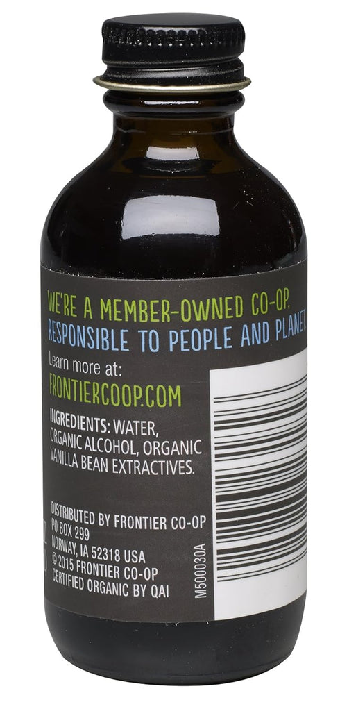Frontier Co-op Organic Vanilla Extract, 2 Ounce Glass Bottle, Buttery Smooth Flavor
