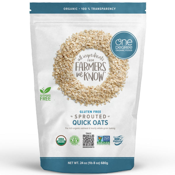Independent Cuisine One Degree Organic Foods, Gluten Free, Sprouted Quick Oats, 24oz, 1 pack