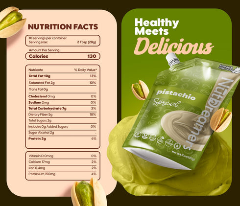 10 oz Nut Dreamers Pistachio Spread Vegan Keto Gluten Free Sugar Free Nut Butter Snack Pouch with Pistachios & Cashews