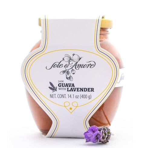 SOLE E AMORE. Gourmet GUAVA JAM WITH LAVENDER 14 oz. 100% natural