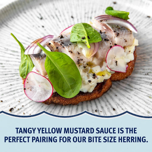 3.75 oz 18g (Pack 6) Beach Cliff Wild Caught Fish Steaks in Mustard Sauce, Can - Protein per Serving - Gluten Free