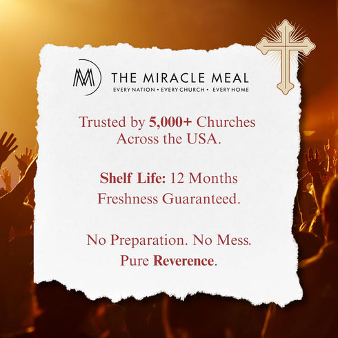 Communion 50 Christmas Edition Cups | The Miracle Meal Pre-Filled Cups with Juice & Wafer | Celebrate Faith & Joy