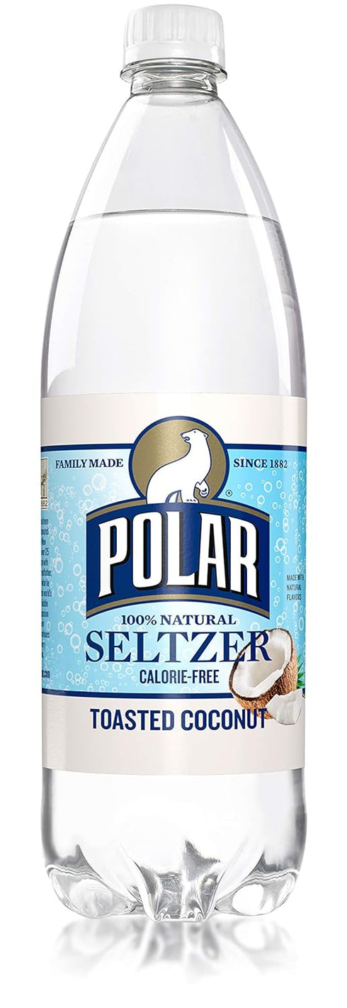 Polar Beverages Seltzer, Toasted Coconut, 33.8 Fluid Ounce (Pack of 12)