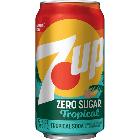 7UP 12 oz 12 pack Tropical Zero Sugar Soda, fl cans