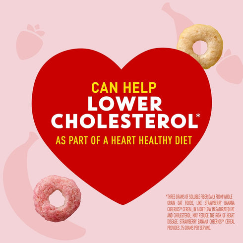 14.9 OZ (Pack 2) Cheerios Strawberry Banana Cheerios Heart Healthy Cereal, Gluten Free Cereal With Whole Grain Oats
