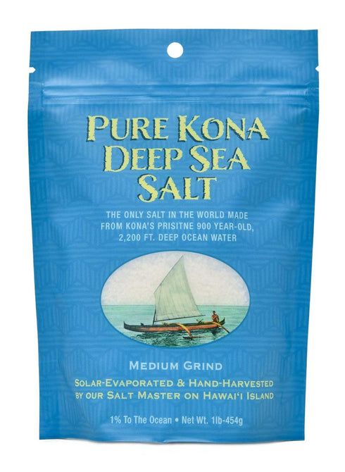 Pure Kona Deep Sea Salt Medium Grind 1lb. Bag - Gourmet Crystals