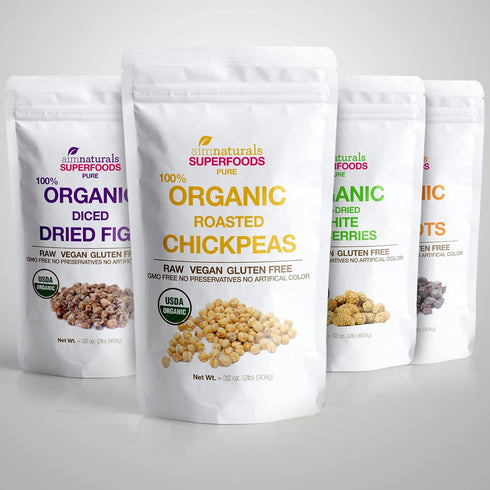 2 LB- Organic Roasted Chickpeas USDA Organic Certified Healthy Snack, Lightly Roasted, No Oil, No Salt, No GMO & Gluten