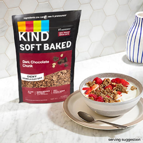 100% 4g 11oz, 1 Count (Pack 2) KIND Soft Baked Granola, Dark Chocolate Chunk, Healthy Snacks, Gluten Free, Whole