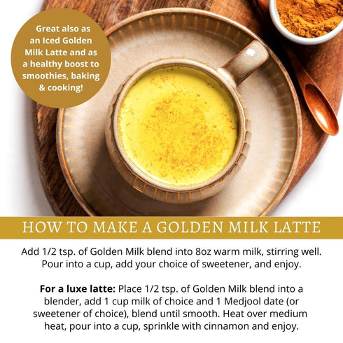 120 5 oz. DelighTeas Organic Golden Milk Powder with Turmeric, Ginger, Ceylon Cinnamon | Ayurvedic Spices for Golden