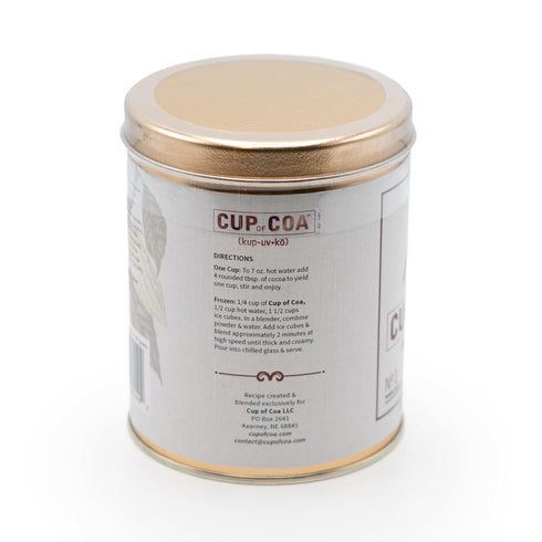 Cup of Coa Cocoa Tin | Gourmet Cocoa Powder | Frothy Head & Creamy Base | Natural Ingredients | Can be served Hot