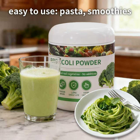 GaoGaoFen Powder,7.05oz/200g,Green Nutrients,100% Freeze-Dried Broccoli Superfood for Smoothie,Drinks,Cooking,Rich