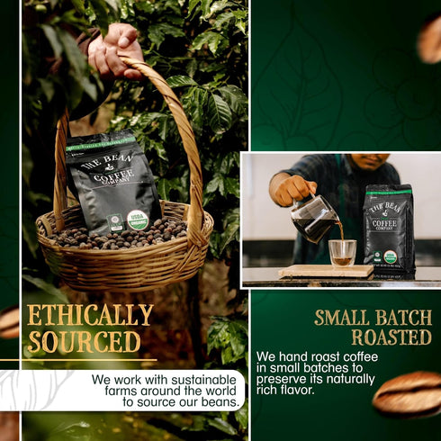 16-Ounce (Pack 2),Caf The Bean Organic Coffee Company Vanilla Bean, Medium Roast, Ground Coffee, Bags of molido tostado