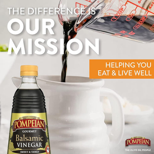 16 oz Pompeian Gourmet Balsamic Vinegar - fl - Vinegar for Cooking - Sweet and Tangy Flavor for Salad Dressings