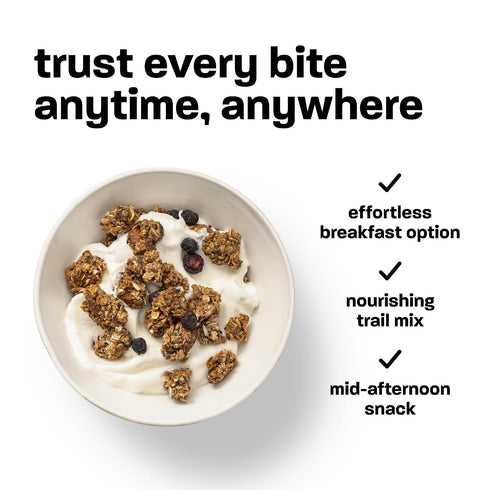 <5g 14g 25.4oz smul Wholegrain Granola Vanilla Blueberry Healthy Cereal for a Nutritious Breakfast Sugar per Serving
