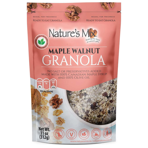 Nature's Mix - Maple Walnut Granola - Walnuts, Raisins and Currants -