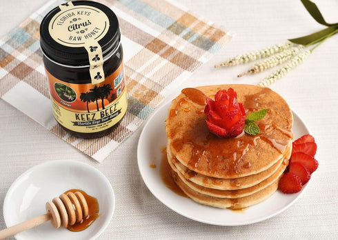 100% 32 oz (2 lb) KEEZ BEEZ Natural Raw Gold Honey Citrus fl in Squeeze Bottle Organic, Non-GMO, Kosher Certified, Bulk