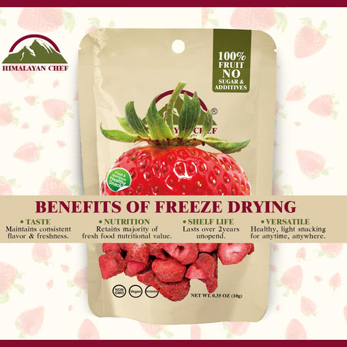 10g Himalayan Chef Freeze-Dried Strawberry | Organic Drieds Fruit Snacks, Healthy Fruits Snack for Kids & Adults
