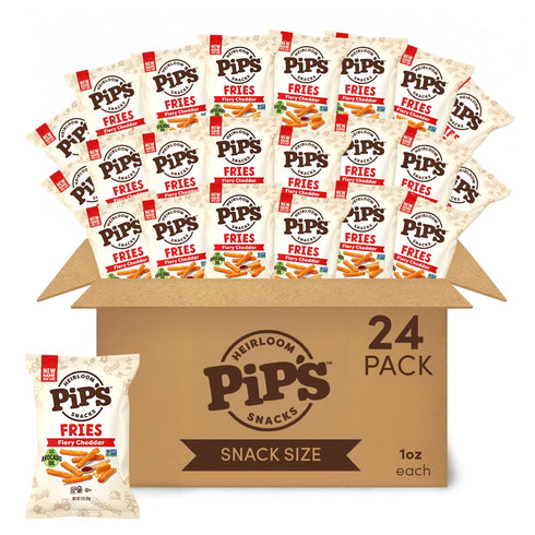 Pips Heirloom Baked Fiery Cheddar Fries 1 oz Bags (24 pk) Individually