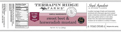 10.7 Terrapin Ridge Farms Mustard, Sweet Beet and Horseradish, Ounce