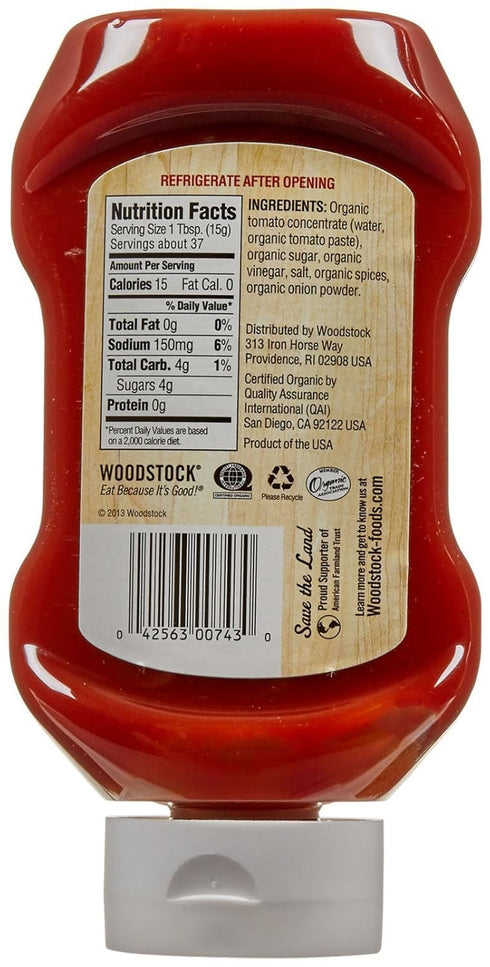 20 OZ WOODSTOCK FARMS Organic Tomato Ketchup