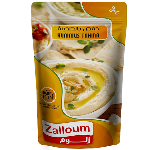Zalloum - Hummus Tahina, 135g Each (Pack of 6), Ready to Eat Pouches,